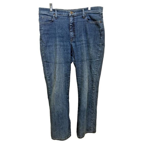 Lee Relaxed Fit At the Waist Jeans Womens Size 16 Short Medium Wash Denim - Picture 1 of 5